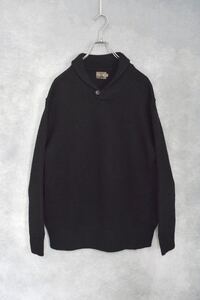 【 カルバンクライン 】90s " calvin klein " ブラック ウール ショールカラー ニット / size L / 90年代 CK ループ掛け