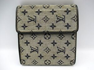 ▲▲中古品 USED ルイヴィトン LOUIS VUITTON M92239 モノグラム ミニ ポルトビエ カルトクレディ モネ 三つ折り財布 グレー×ブラック▲▲