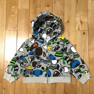 BAPE × KAWS MILO animal kingdom パーカー KIDS 100サイズ カウズ a bathing ape zip hoodie エイプ ベイプ アベイシングエイプ w4