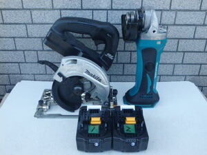  makita 125mm 充電式マルノコHS471D＆100mmディスクグラインダーGA402D (18V)　動作確認済　