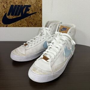 SI■【NIKE ナイキ ブレーザーミッド 77】ハイカットスニーカー 23cm レディース 花柄刺繍 白 BLAZER MID 77 靴 シューズ スニーカー