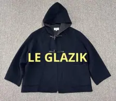 LE GLAZIK 濃紺　ウール　ショート　ゆったり　ダッフル　コート