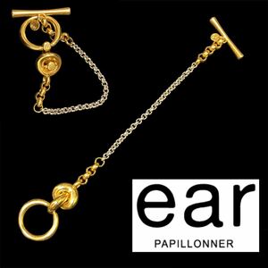 美品■ear PAPILLONNER■チェーン ブレスレット ゴールド シルバー コンビ バイカラー