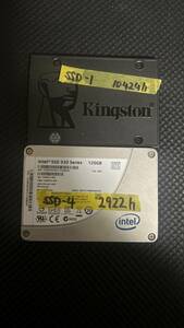 480GB　使用10424時間　Kingston　SA400S37480G　と120GB　使用2922時間　INTEL　SSDSC2CT120A3　送料無料