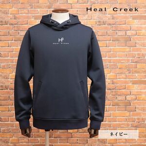 1円/秋冬/Heal Creek/48(L)サイズ/訳 パーカー 裏起毛 CORDURAダンボールニット 伸縮 ラフ 快適 ゴルフ 新品/紺/ネイビー/jd156/