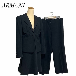 ARMANI COLLEZIONI イタリア製　黒　スーツ　セット　フォーマル　パンツ　スカート