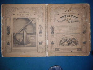 即決1856年『バリット星図』　アンティーク、天球図、天文、星座早見盤、星座図絵Star map, Planisphere,Celestial atlas