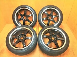 『送料無料』A1079 RAYS ボルクレーシング TE37 TTA-PM 225/45R18 4本セット 18×8J 100×5 ET45 インプレッサ 86 プリウス など