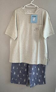 Amourアムール×MOOMINムーミン メンズ半袖パジャマ　 7部丈パンツ ルームウエア Ｌサイズ 新品未使用品