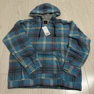 未使用●X-girl PLAID HOODED SHIRT プルオーバー 青/パーカー/プレイド/チェック/ブルー/エックスガール/フード/ブランド/上着 ★889-4