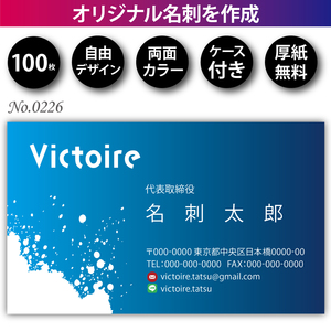 オリジナル名刺印刷 100枚 両面フルカラー 紙ケース付 No.0226