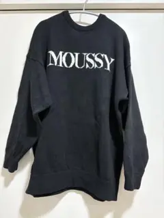 MOUSSY ブラック ロゴニット マウジー