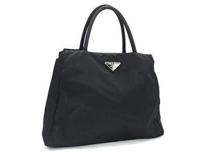 1円 PRADA プラダ テスートナイロン トートバッグ ハンドバッグ レディース メンズ ブラック系 BJ6732