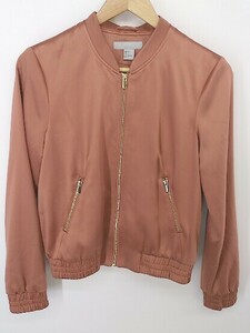 ◇ H&M エイチアンドエム サテン調 長袖 ブルゾン サイズEUR 34 US 4 CN 160/80A テラコッタ系 レディース E