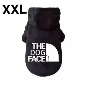 新品未使用The dogfaceドッグフェイス犬服パーカーペット用洋服ドッグウェア黒XXLサイズ！