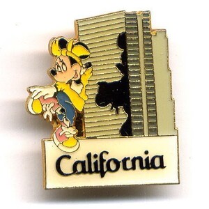 ディズニー　ミニー　バッジ（California/ビル）　Monogram Products社　1980年代　★レア★