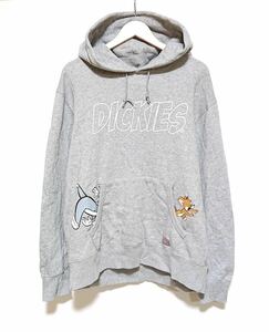 H8653gg Dickies.×TOM and JERRY/ディッキーズ トム＆ジェリー） サイズXL パーカー グレー メンズ 裏起毛 大きめサイズ 古着 おしゃれ