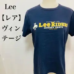 【ヴィンテージ】Leeリー ボックスロゴプリント半袖Ｔシャツ Mサイズ ネイビー