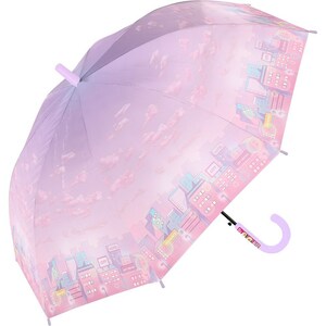 ☆ グッドナイトパープル ☆ UV 子ども 長傘 55cm 傘 子供用 小学生 55cm 雨傘 長傘 晴雨兼用傘 ワンタッチ傘 ジャンプ傘 かさ カサ 子供傘