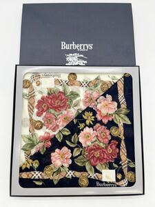 未使用 保管品【 バーバリー 花柄 ハンカチ セット 】 Burberrys バーバリーズ フラワー 柄 チェック ブランド