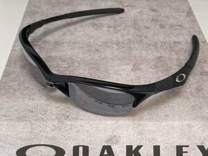 偏光★OAKLEYオークリー HALF JACKET 1.0ハーフジャケット 黒ブラック/POLARIZEDミラー USA製サングラス ASIAN-FIT Y2K 90S ビンテージ