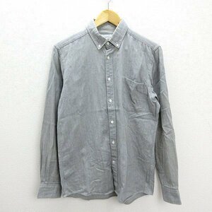 A■ユナイテッドアローズ/UNITED ARROWS GLRボタンダウン長袖シャツ■灰【M】MENS