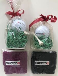 ★送料込★非売品★激レア★海外限定★ swatch スウォッチ リストバンド ゴルフボール 未使用 SPALDING 黒 紫 スポルディング　ピン