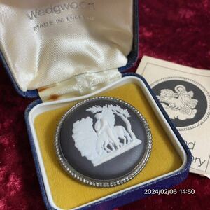 SILVER シルバー WEDGWOOD ウェッジウッド カメオ調 陶器 ブローチ アクセサリー