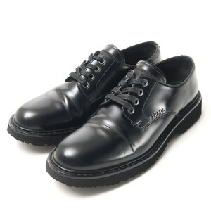 GQ9234*PRADA プラダスポーツ Size 36.5 レザー レースアップシューズ ロゴ装飾 革靴 黒 ブラック