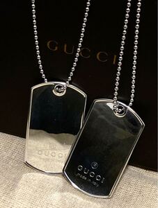 【即決/送料込み】GUCCI/グッチ ペアネックレス ドッグタグ/プレート ネックレス/ペンダント