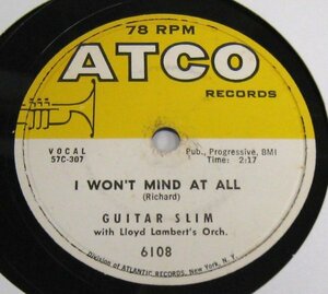 ** BLUES 78rpm ** Guitar Slim* With Lloyd Lambert