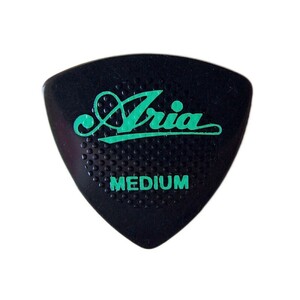 ギターピック 10枚 セット アリア MEDIUM RUBBER GRIP MEDIUM BK ARIA