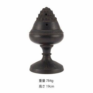 【夢工房】古銅 蓮葉蕾形 香炉 （ 仏教具 仏具 ）　SC-171