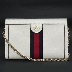 （未使用　展示品）グッチ GUCCI オフィディア GG スモール チェーン ショルダーバッグ 斜め掛け カーフスキン レザー ホワイト 白 503877