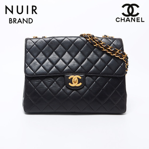 シャネル CHANEL ショルダーバッグ デカマトラッセ ラムスキン チェーン 30cm ブラック