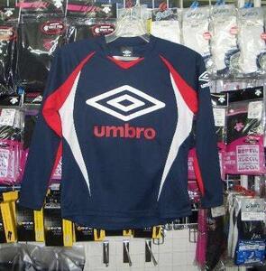 かっこいい7044 アンブロ 長袖プラシャツNVY 紺 ネイビー150cm ジュニア キッズ 子供 umbro 新品 レトロ 即決/