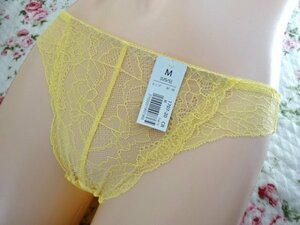 ◆◇【送料無料】M ☆エメフィール☆ Lace ショーツ パンツ イエロー 黄色 花柄レースが可愛い ストレッチレースで履き心地 伸縮性抜群！