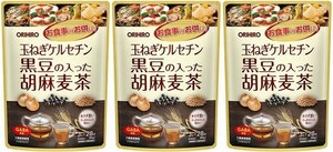 3個　オリヒロ 玉ねぎケルセチン黒豆の入った胡麻麦茶 28袋　玉ねぎケルセチン、黒豆、胡麻麦茶をブレンド。 GABAも配合し健康をサポート