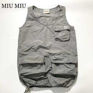 【23SS☆極美品】MIU MIU ランウェイ カーゴポケット ミニワンピース