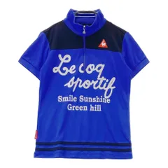 サイズ：M LECOQ GOLF ルコックゴルフ  ハーフジップ 半袖Tシャツ  ブルー系 [240101324188]# ゴルフウェア レディース ストスト