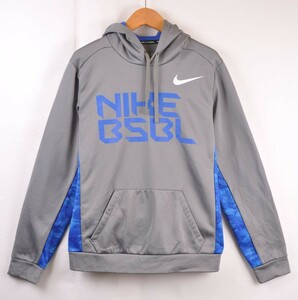 NIKE Therma-FIT プルオーバー マイクロファイバー パーカ グレー×ブルー メンズM相当(22924