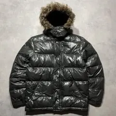 00s metallic×fur down jacket archive Y2K