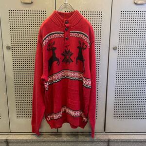 古着　ヴィンテージ　vintage ニット　デザインニット　柄ニット　総柄ニット　ラルフローレン　Ralph Lauren ビックサイズ　個性派