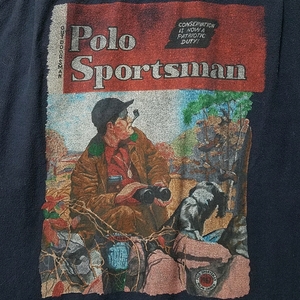 【レア　90s　クリーニング済】Polo Country　Sportsman　ポロカントリー　ポロスポーツマン　ラルフローレン　長袖シャツ　バックプリント