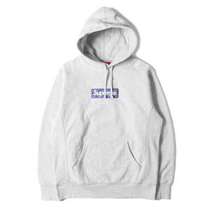 美品 Supreme シュプリーム パーカー M バンダナ ボックスロゴ スウェット パーカー (Bandana Box Logo Hooded Sweatshirt) ヘザーグレー