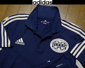 L(US)XL(JP位)【即買セール送無料】超希少 アディダスadidas USA限定3本ラインモデル1点物 特注プリント 速乾除湿 4方向伸縮 ポロシャツ