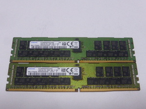 メモリ サーバーパソコン用 Samsung DDR4-2666(PC4-21300) ECC Registered 32GBx2枚 合計64GB 起動確認済です　M393A4K40CB2-CTD7Y