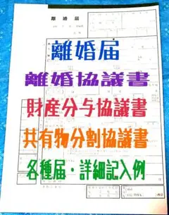 d９０５離婚協議書・財産分与協議書・共有物分割協議書 離婚届セット