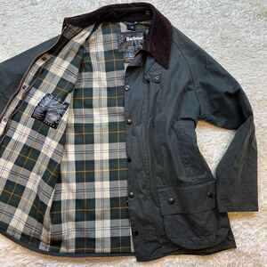 美品/希少L Barbour バブアー BEAUFORT WAXED COTTON ビューフォート ワックスコットン オイルドジャケット ロングコート 英国 カーキ C40