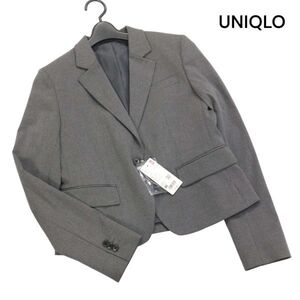 【新品 未使用】 UNIQLO ユニクロ 通年 ストレッチ テーラード ジャケット Sz.40　レディース グレー フォーマル　K4T00235_2#O